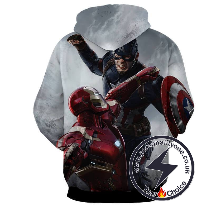 CAPTAIN AMERICA VS IRON MAN 3D Hoodies - CAPTAIN AMERICA 3D